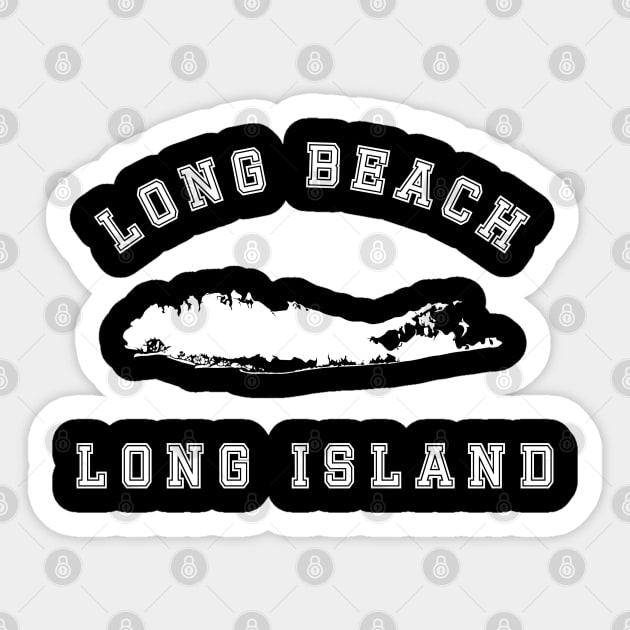 Long Beach Long Island (Dark Colors) Sticker by Proud Town Tees